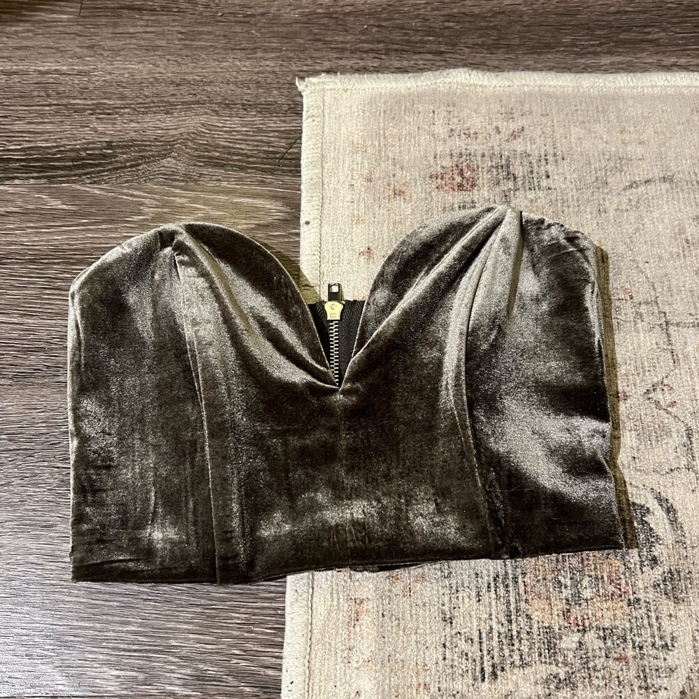 Velvet Corset Strapless Top